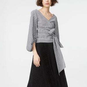 Club Monaco Riston Gingham Wrap Blouse